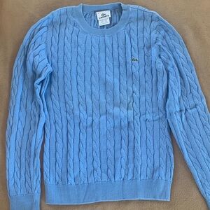 Lacoste  Women’s Blue Cable Knit Sweater